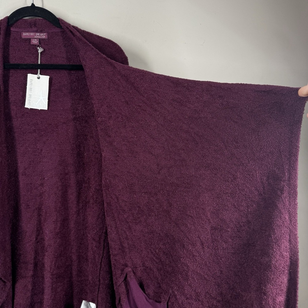 Barefoot Dreams New with Tags CozyChic Lite Island Wrap Burgundy Wine Sz L/XL - Picture 14 of 16